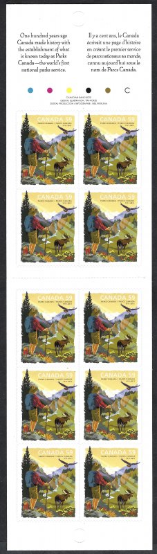 Canada #2470a 59¢ Parks Canada Centennial (2011). Booklet of 10 stamps. MNH