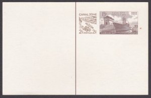 CANAL ZONE Postal Stationery : postcard 8c + 2c unused.....................a2506