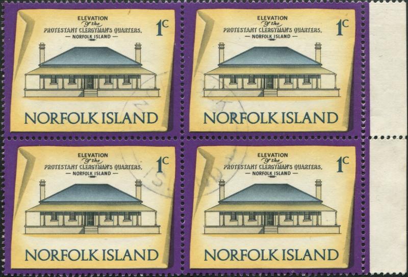 Norfolk Island 1973 SG133 1c Historic Building block FU