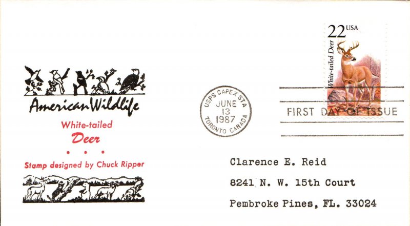 #2317 White-tailed Deer Reid FDC