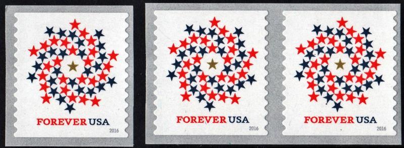 SC#5130 (47¢)  Patriotic Spiral Coil Pair & Single (2016) SA