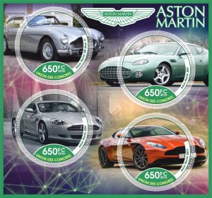 Stamps. Cars. Aston Martin  2019 year 1+1 sheets perforated