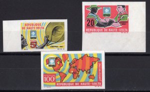 UPPER VOLTA 1967 Sc#177/178C41 BOY SCOUT WORLD JAMBOREE Set (3) IMPERFORATED MNH