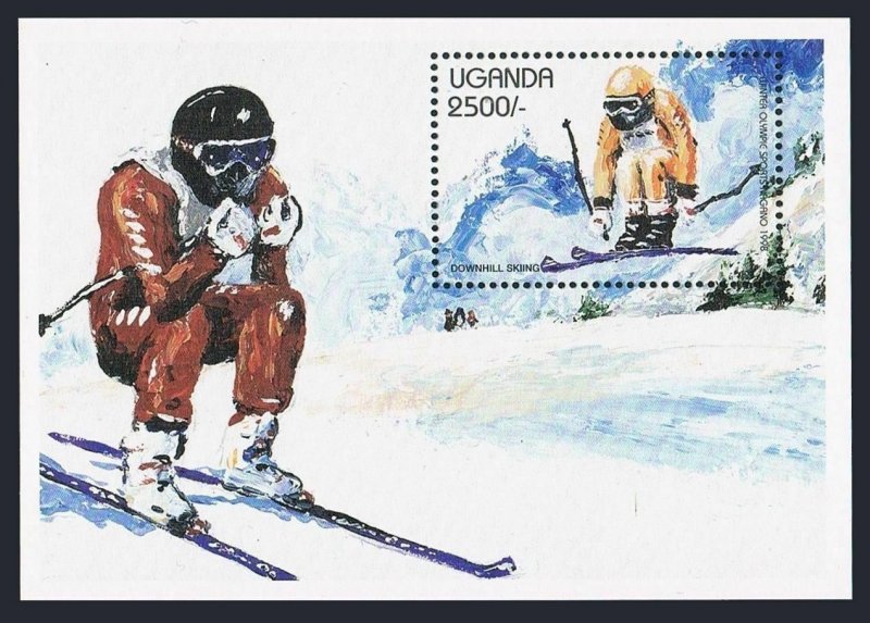 Uganda 1500-1503,1504 af, 1505-1506 sheets,MNH. Olympics Nagano-1998.Slalom, 