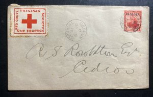 1916 Cedros Trinidad & Tobago First Day cover Locally Used Sc#B1-B3 Red Cross