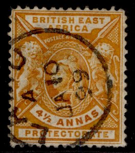 BRITISH EAST AFRICA QV SG71, 4½a orange-yellow, USED. Cat £23. CDS