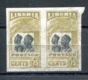 Liberia 1918 Sc 172 Imperf Pair Mandigos only 50 exist 7828