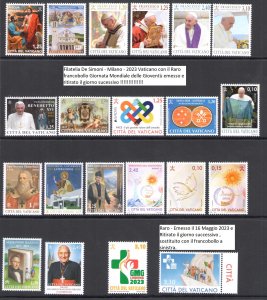 2023 Vatican, 25 Values + 6 Sheets +1 Booklet (With Retired) MNH **