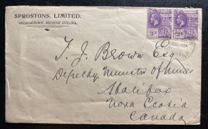 1924 Georgetown British Guiana Comercial Cover To Canada