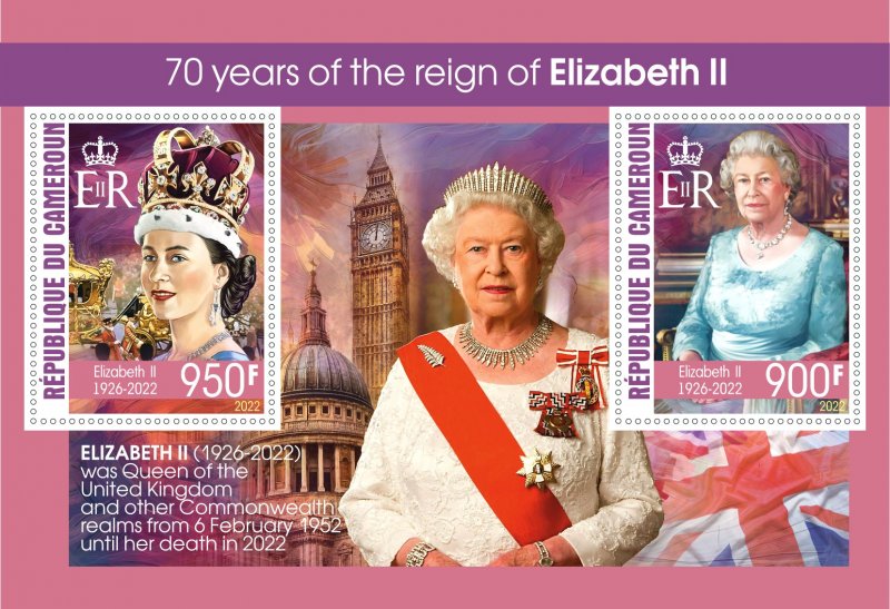 Stamps.The Royal family,in memory of Queen Elizabeth II 2022 year perforated NEW