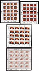 Guernsey-Sc#511-14-four unused NH sheets-Europa-Contemporary Art-1993-