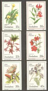 ZIMBABWE Sc# 582 - 587 MNH FVF Set-6 Wildflowers Lily Hibiscus