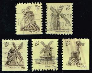 US #1738-1742 Windmills Set of 5; Used (1.25)