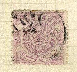 INDIA HYDERABAD; 1908 classic early Local issue used Shade of 2a.