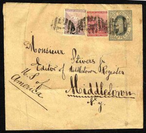 Cape of Good Hope, 1891 1/2p wrapper additionally franked with 1p Hope and ...