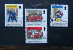 Gibraltar 1990 125th Anniversary of Gibraltar Fire Service set MNH