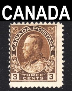 Canada Scott 108 DASH AT TOP LEFT OF 3 AT RIGHT ERROR Fine mint OG H.  FREE...