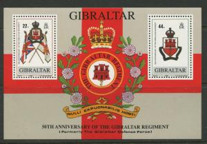 Gibraltar - Scott 548 - General Issue -1989- MNH - Mini Sheet 2 Stamps