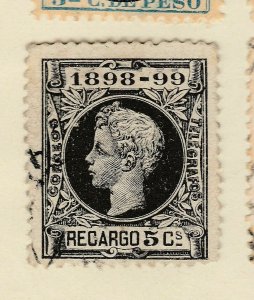 A5P58F253 Spain War Tax Stamp 1898 5c used-