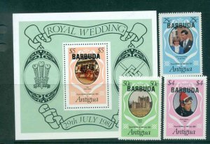 Barbuda 1981 Charles & Diana Wedding + MS MUH lot44785