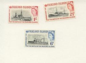 1964 Falkland Islands 50th Anniv Battle (Scott 150-52) MVLH