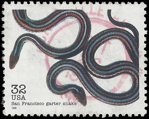 #3105k 32c Endangered Species San Francisco Garter Snake 1996 Used