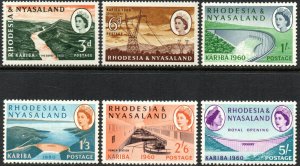 1960 Rhodesia & Nyasaland Sg 32/37 Opening of Kariba Hydroelectric Mounted Mint