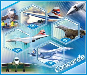 Stamps.  Transport.  Aviation, Concorde 2019 year 1+1 sheets perforated