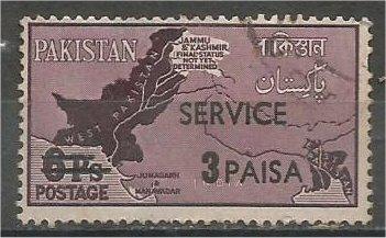 PAKISTAN, 1961, used 3p on 6p, Overprinted Scott O74