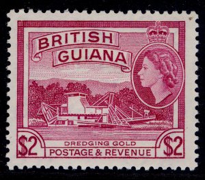 BRITISH GUIANA QEII SG344a, $2 deep mauve, M MINT. Cat £75.