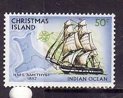 Christmas Is.-Sc#53- id2-unused NH 50c Amethyst-Ships-Maps-1972-3-