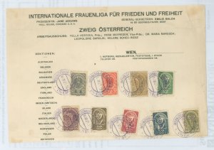 Austria  1921 Special cancellation for women's international league for peace and freedom