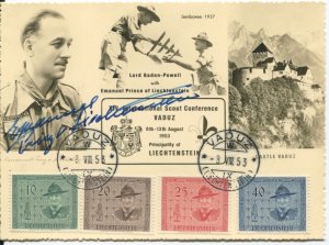 1953 Liechtenstein Scout Conference special maximum card