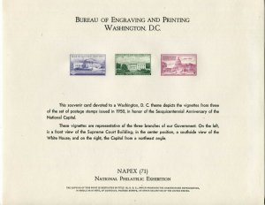 WASHINGTON DC Vignette Souvenir Card Bureau Engraving Printing NAPEX 1971