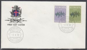 Iceland Scott 439-40 FDC - 1972 Europa Issue