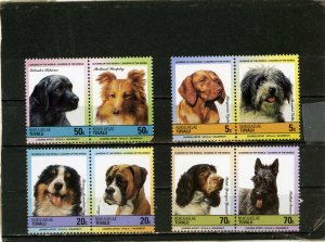 TUVALU/NUKULAELAE 1985 Sc#35-38 FAUNA/DOGS 4 PAIRS STAMPS MNH