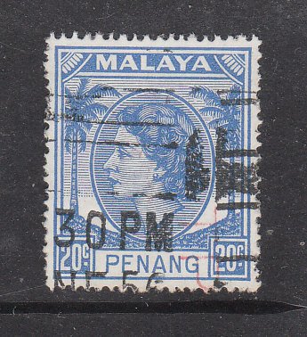 Malaya Penang 1954 Sc 37 20c Used
