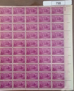 Scott #798 Full Mint Sheet. 1937 3c Constitution Sesquicentennial.