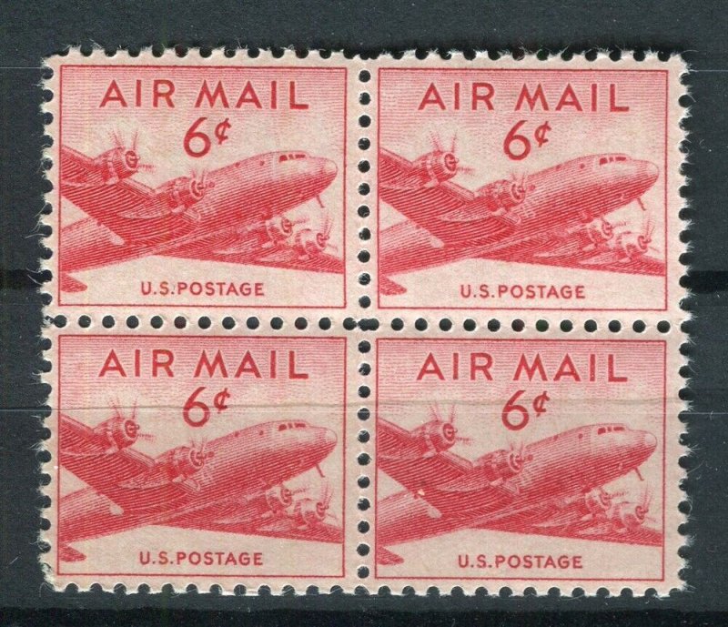 USA; 1947 early AIRMAIL issue fine MINT MNH Unmounted BLOCK of 4