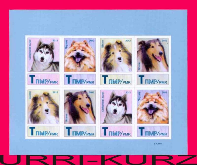 TRANSNISTRIA 2012 Nature Fauna Domestic Animals Pets Dogs imperf sheetlet MNH