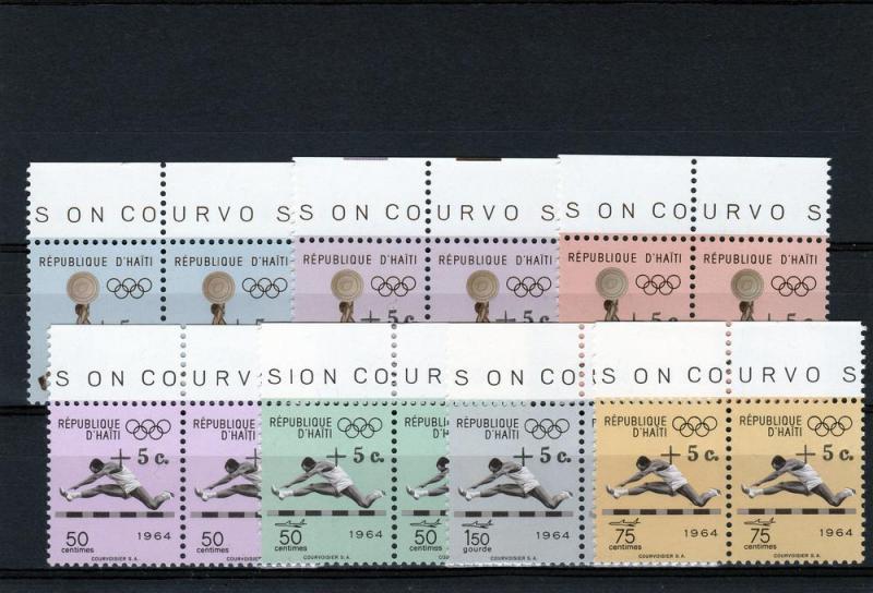 HAITI 1965 Olympics Set ovpt.(7) Pairs MNH Mi.805/811 