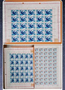 1967 Iran Persia Norouz Nowruz 45. Three half sheets. Scott 1427-28 MNH