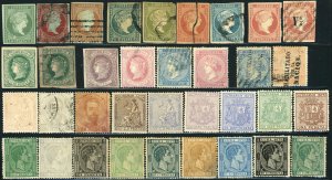 Early CUBA Postage Stamp Collection Spanish Dominion 1855-1888 Used Mint LH