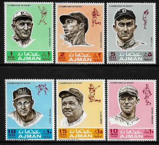 Ajman Michel #388-93 MNH Set - Baseball Players