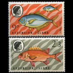 ASCENSION 1970 - Scott# 131+133 Fish Inv.WMK Set of 2 LH