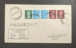 1972 Nukualofa Tonga Cover to Hotheim Germany Via SS Canberra Paquebot