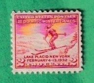 US SCOTT#716 1932 2c LAKE PLACID OLYMPICS - MH