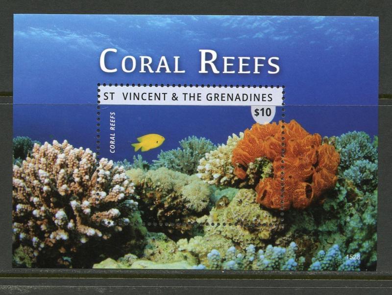 ST. VINCENT GRENADINES  2016 CORAL REEFS SOUVENIR SHEET II  MINT NH