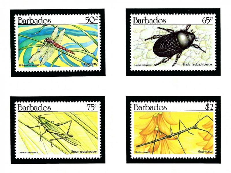 Barbados 784-87 MNH 1990 Insects