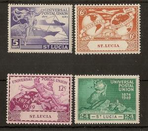 St Lucia 1949 UPU Set MNH